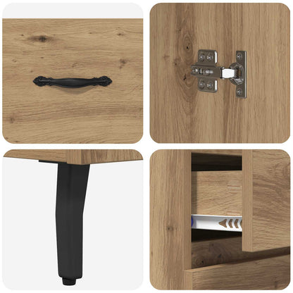 Hoge kast met lade 2 pcs Artisan Eiken Bewerkt hout