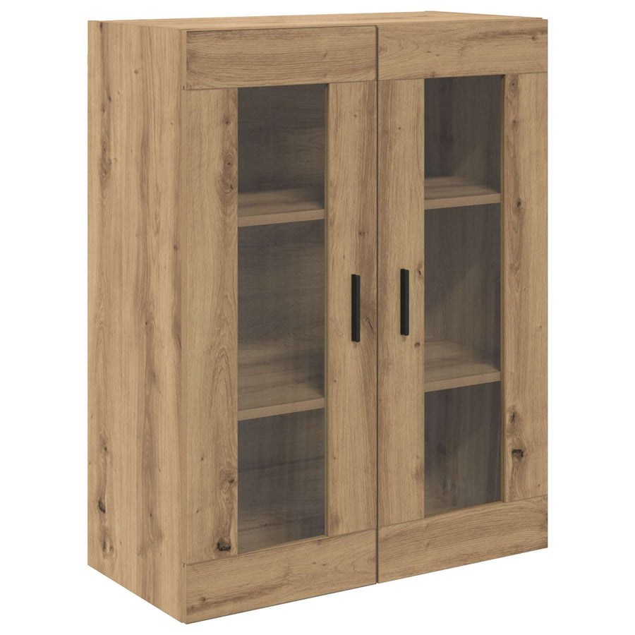 Hoge kast met lade 2 pcs Artisan Eiken Geengineerd Hout en Glas