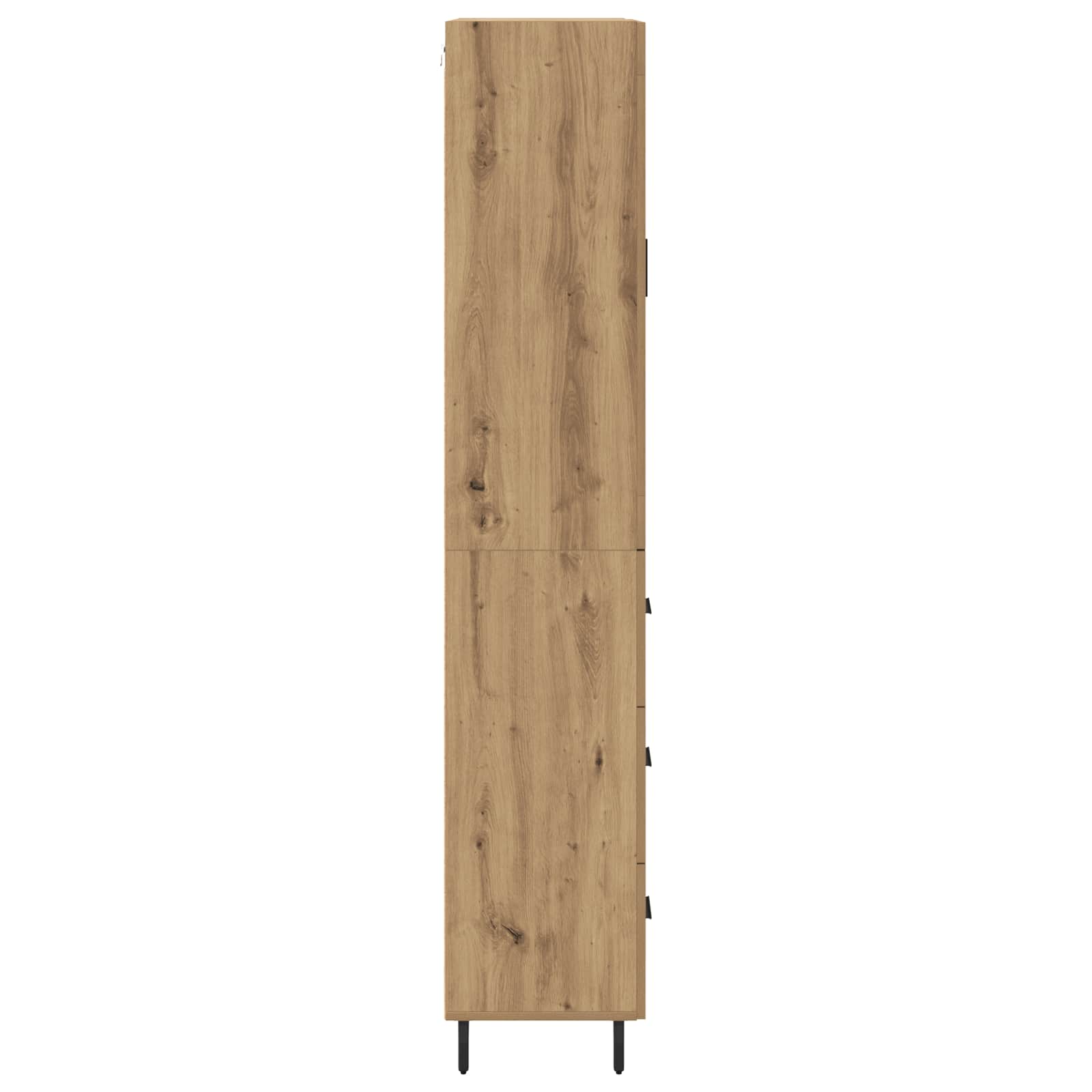 Hoge kast met lade 2 pcs Artisan Eiken Geengineerd Hout en Glas