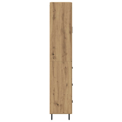 Hoge kast met lade 2 pcs Artisan Eiken Geengineerd Hout en Glas