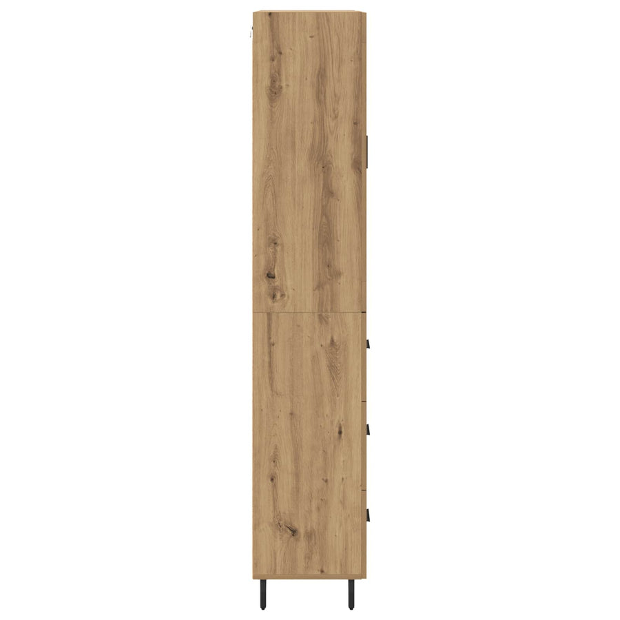 Hoge kast met lade 2 pcs Artisan Eiken Geengineerd Hout en Glas