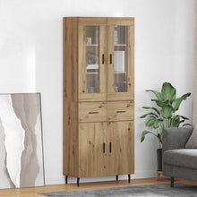 Hoge kast met lade 2 pcs Artisan Eiken Geengineerd Hout en Glas