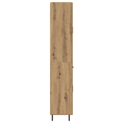 Hoge kast met lade 2 pcs Artisan Eiken Geengineerd Hout en Glas