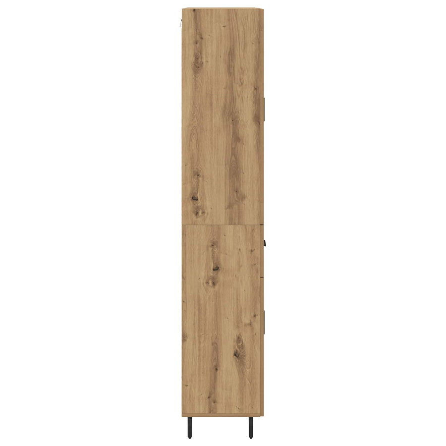 Hoge kast met lade 2 pcs Artisan Eiken Geengineerd Hout en Glas