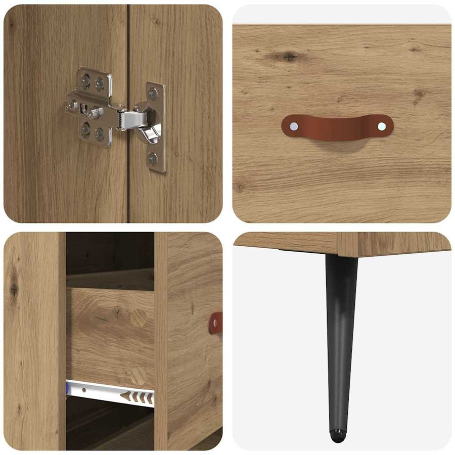 Highboard Artisan Eiken 69,5 x 34 x 180 cm Bewerkt hout