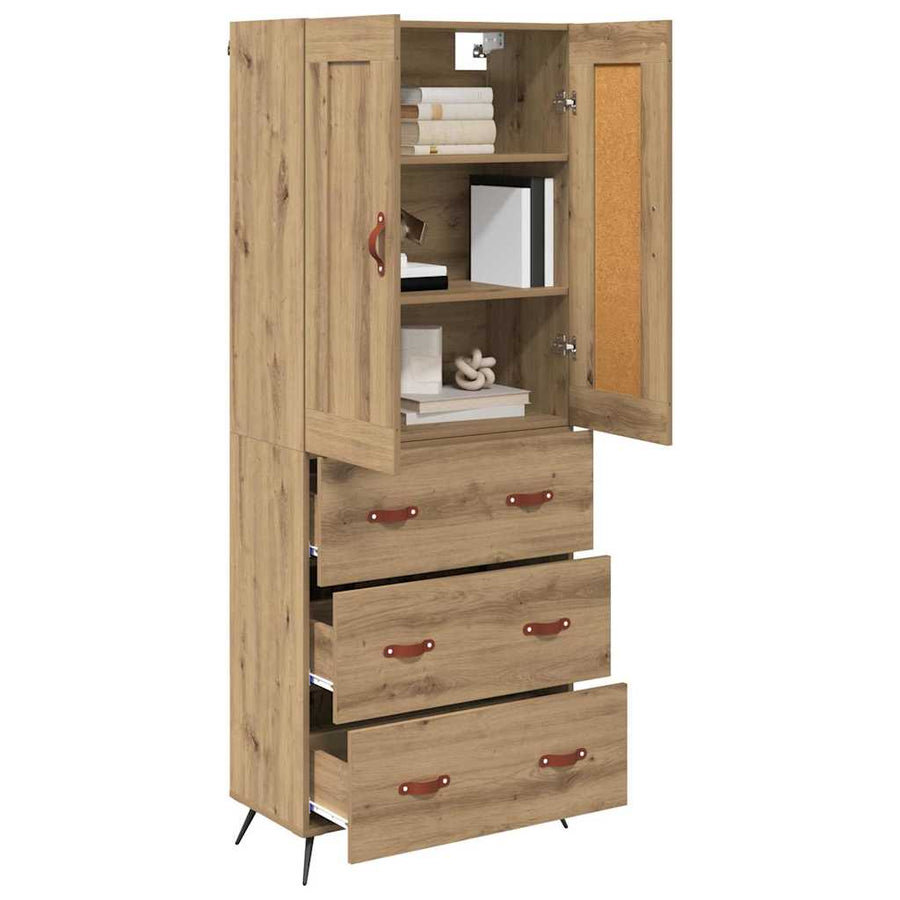 Highboard Artisan Eiken 69,5 x 34 x 180 cm Bewerkt hout