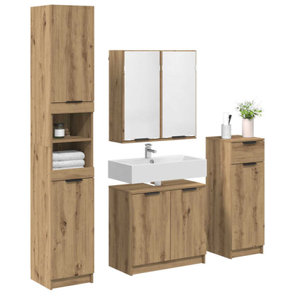 Badkamermeubelset met lade 4 pcs Artisan Eiken Bewerkt hout