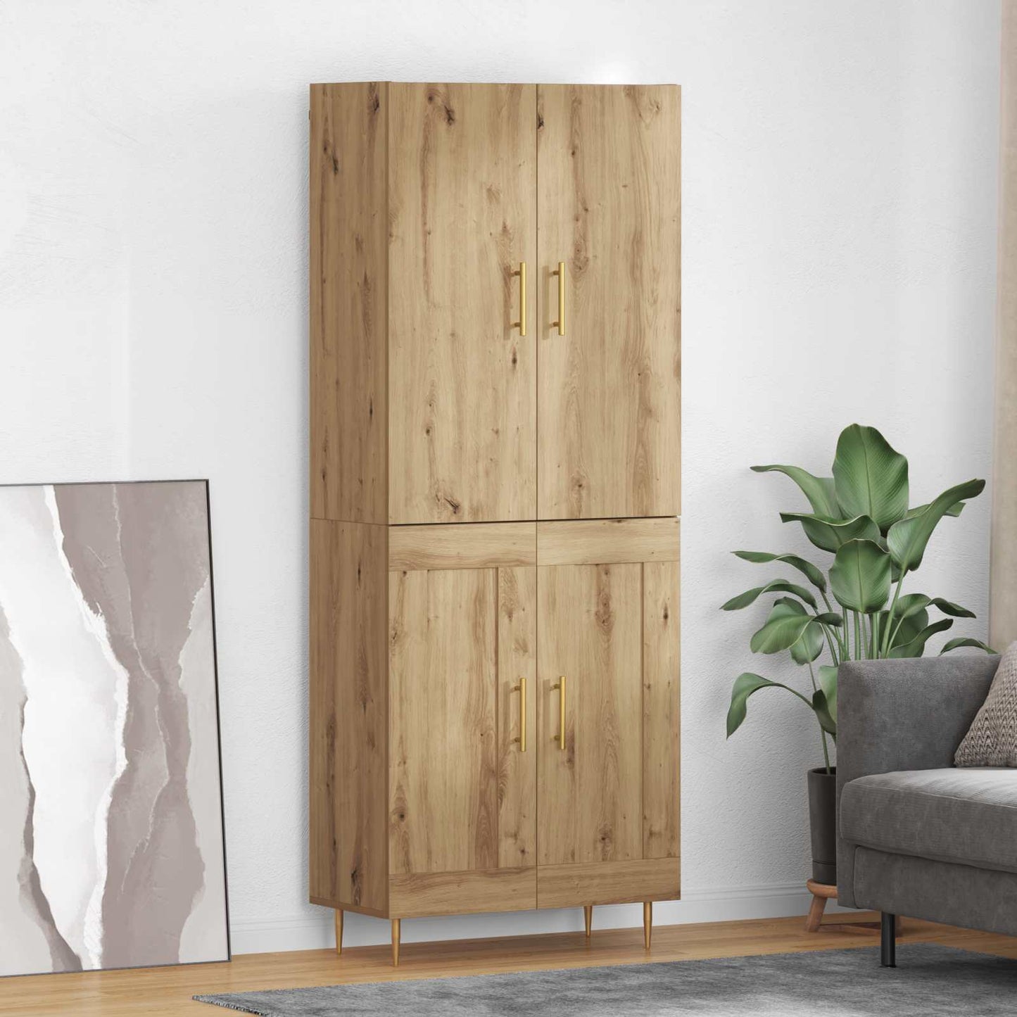 Highboard Artisan Eiken 69,5 x 34 x 180 cm Bewerkt hout