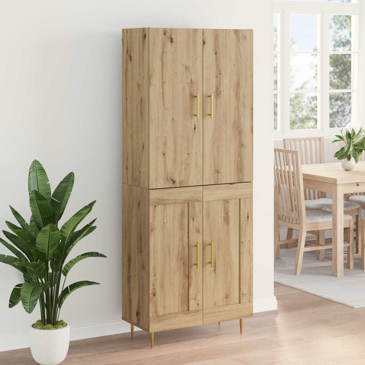 Highboard Artisan Eiken 69,5 x 34 x 180 cm Bewerkt hout