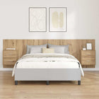 Headboard with drawer cabinet, 3 pcs, engineered wood, Artisan Oak