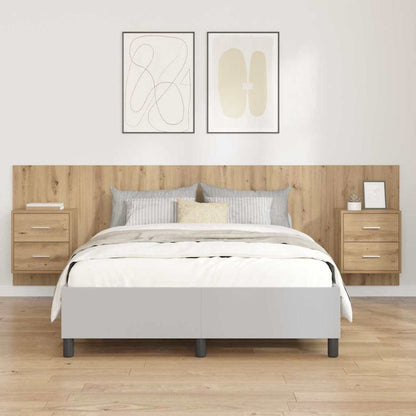 Hoofdbord Met Kast met lade 3 pcs Artisan Eiken Bewerkt hout