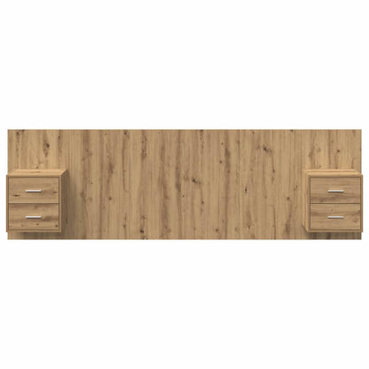 Hoofdbord Met Kast met lade 3 pcs Artisan Eiken Bewerkt hout