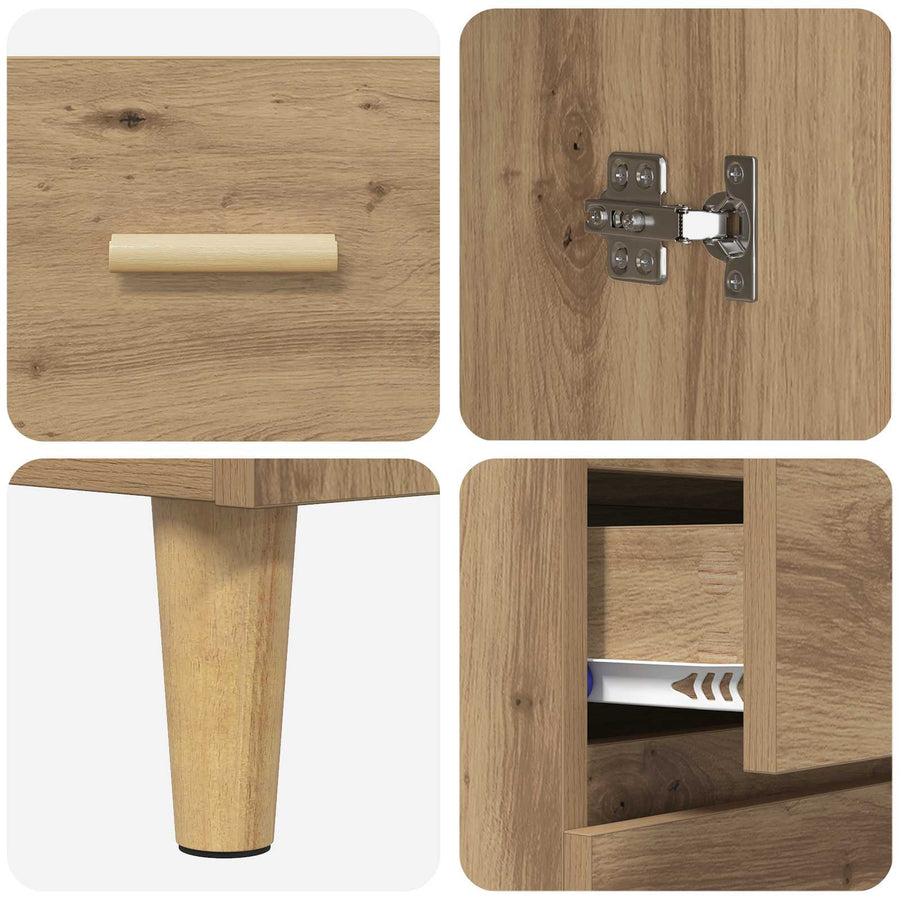 Hoge kast Artisan Eiken 69,5 x 32,5 x 180 cm Bewerkt hout