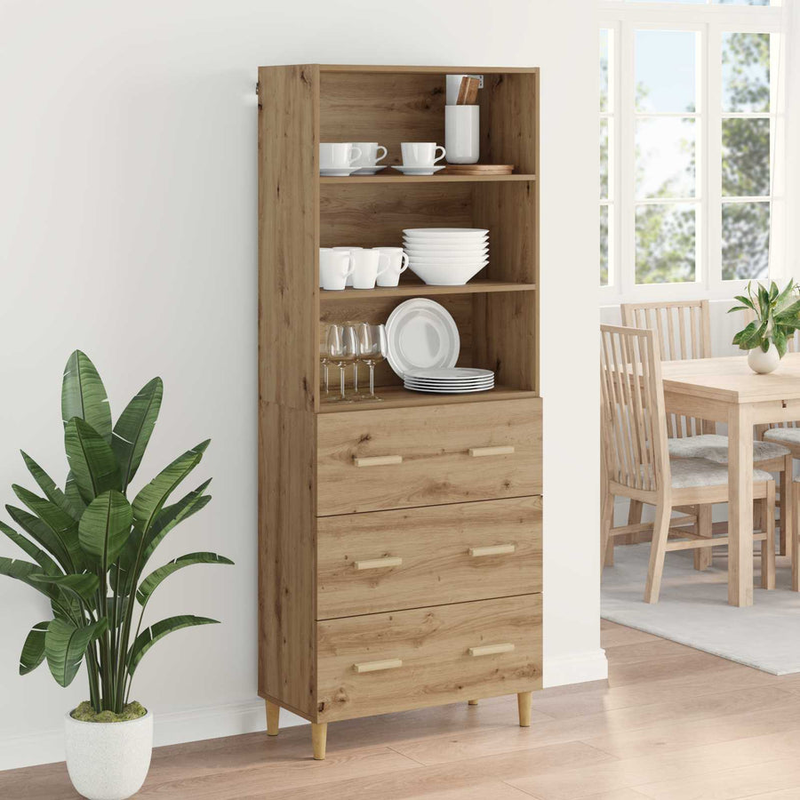 Hoge kast Artisan Eiken 69,5 x 32,5 x 180 cm Bewerkt hout