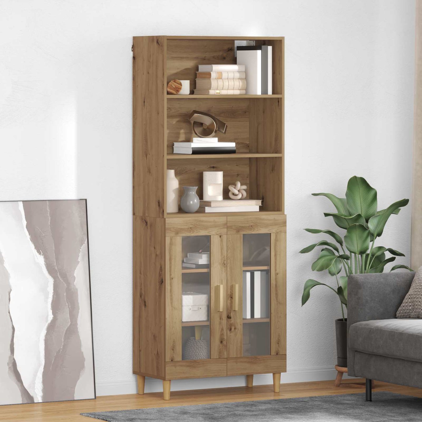 Hoge kast Artisan Eiken 69,5 x 32,5 x 180 cm Bewerkt hout
