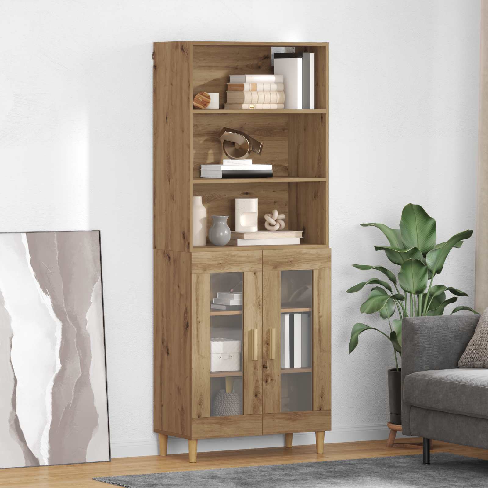 Hoge kast Artisan Eiken 69,5 x 32,5 x 180 cm Bewerkt hout