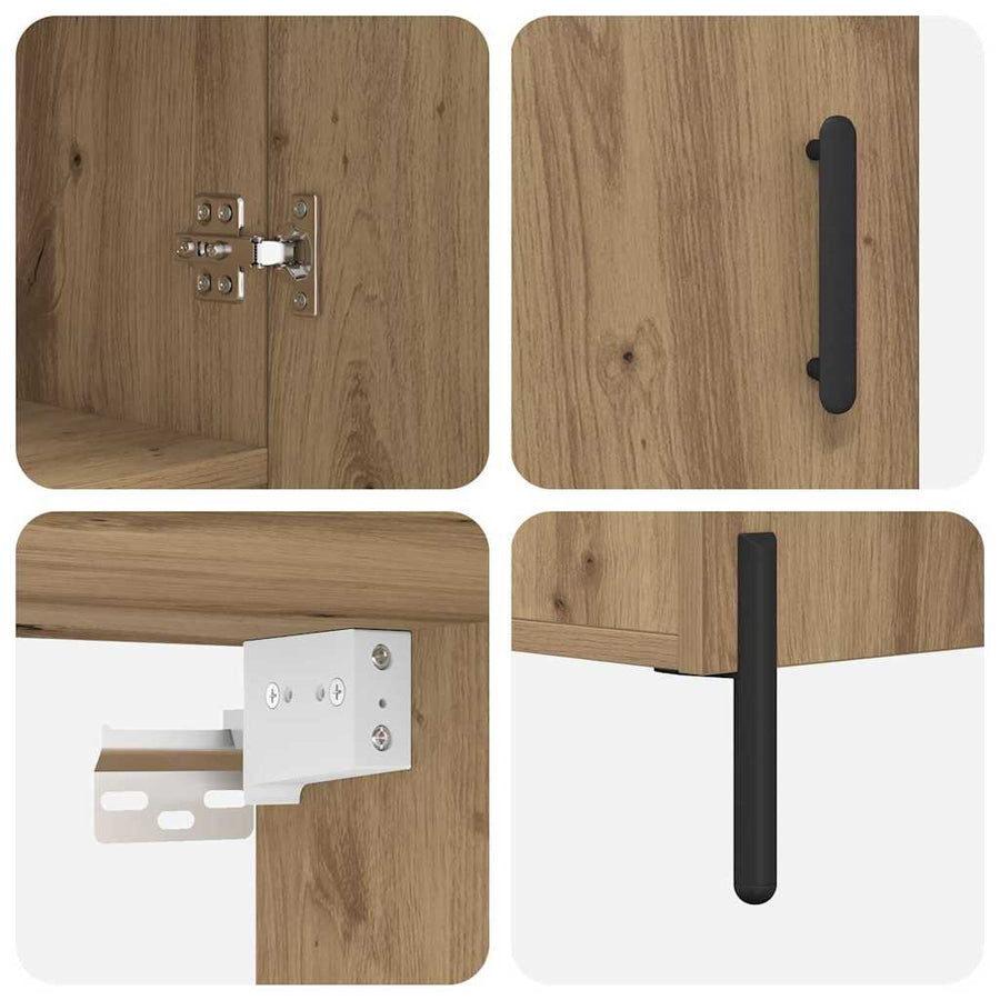 Highboard Artisan Eiken 69,5 x 34 x 180 cm Bewerkt hout