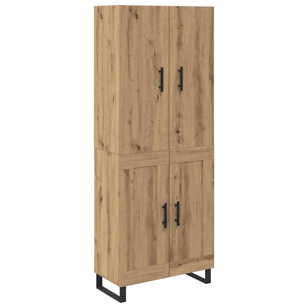 Hoge kast 2 pcs Artisan Eiken Geengineerd Hout en Glas