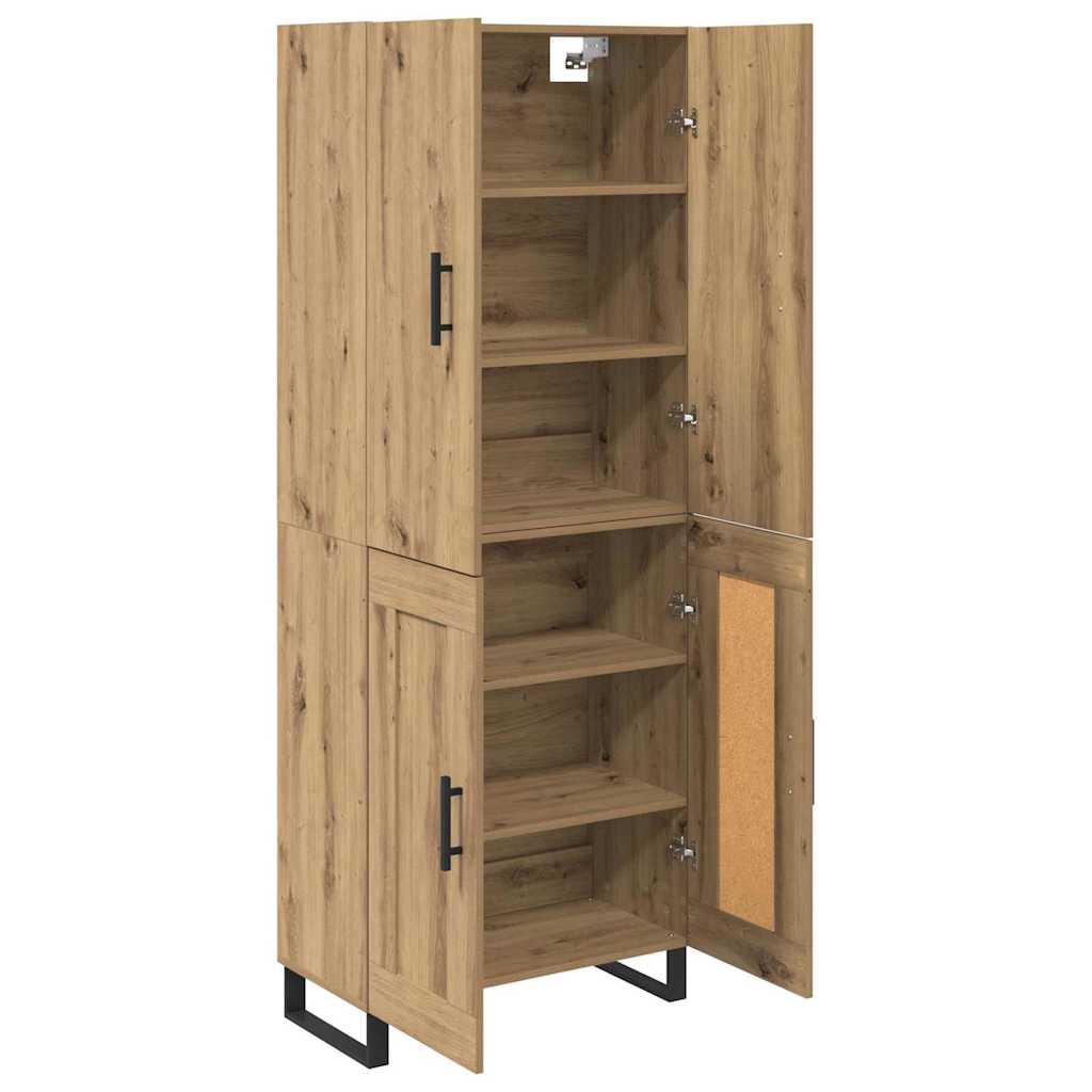 Hoge kast 2 pcs Artisan Eiken Geengineerd Hout en Glas