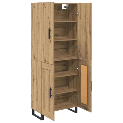 Hoge kast 2 pcs Artisan Eiken Geengineerd Hout en Glas