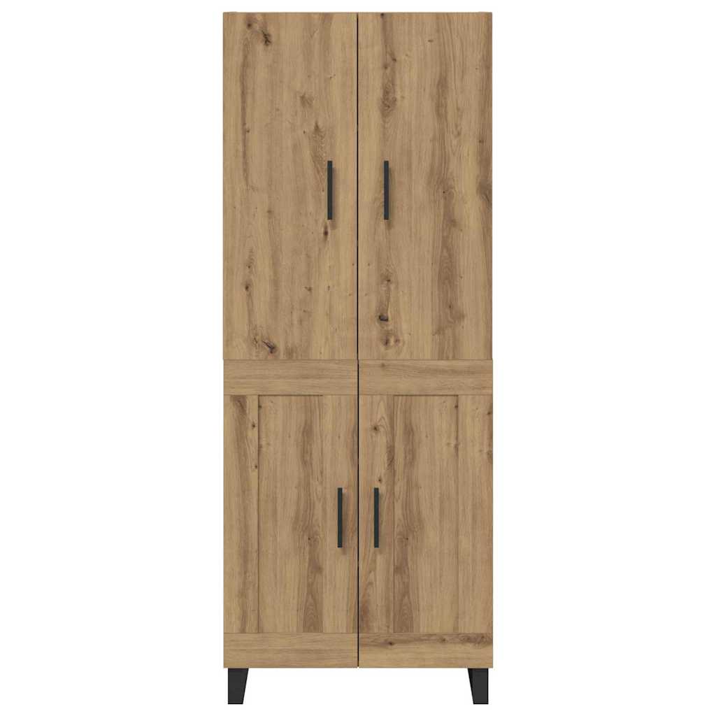 Hoge kast 2 pcs Artisan Eiken Geengineerd Hout en Glas