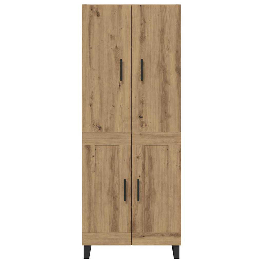 Hoge kast 2 pcs Artisan Eiken Geengineerd Hout en Glas