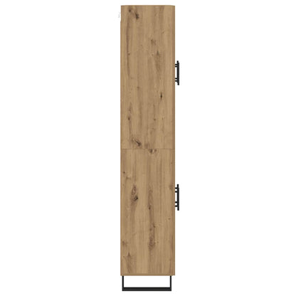 Hoge kast 2 pcs Artisan Eiken Geengineerd Hout en Glas