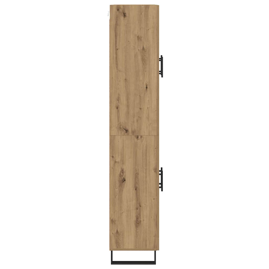 Hoge kast 2 pcs Artisan Eiken Geengineerd Hout en Glas