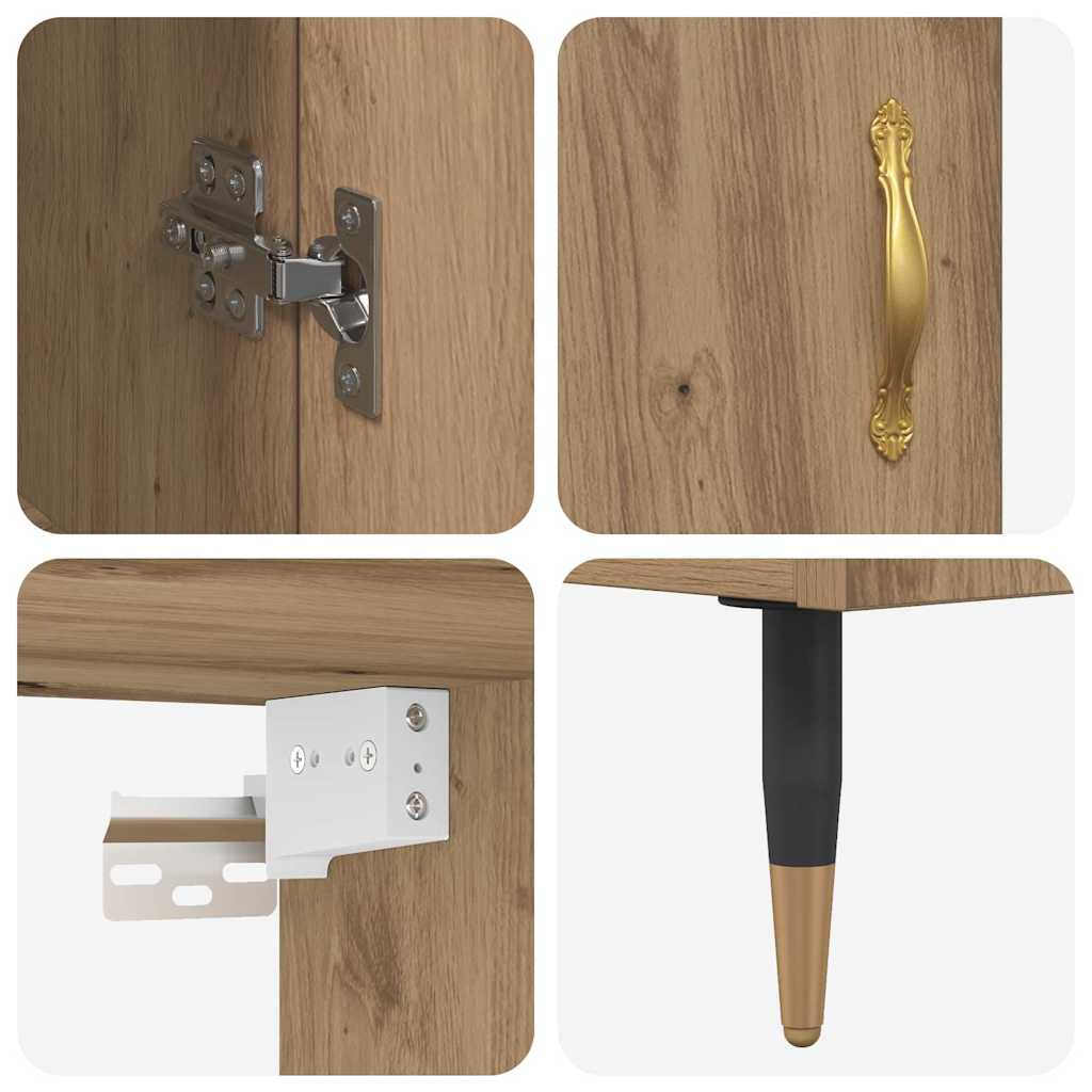 Highboard Artisan Eiken 69,5 x 34 x 180 cm Bewerkt hout