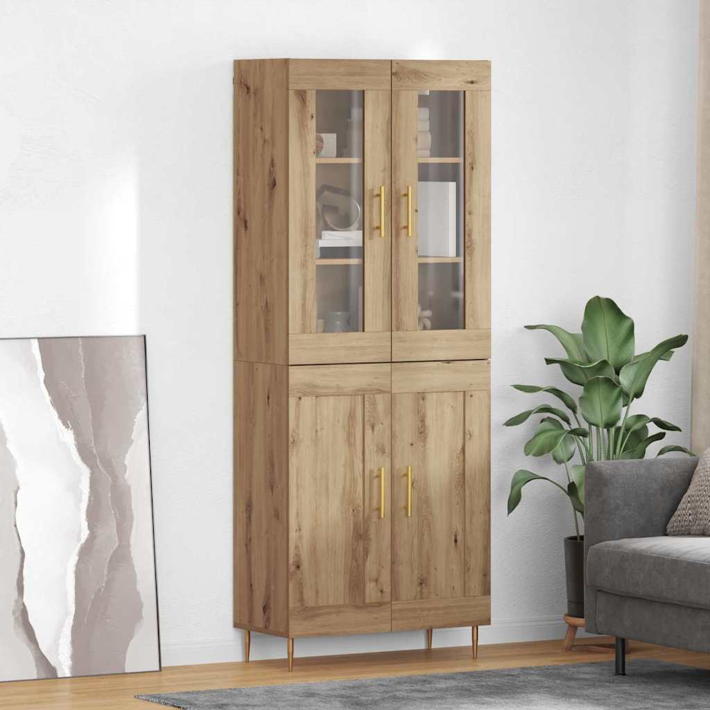 Hoge kast 2 pcs Artisan Eiken 69,5 x 34 x 180 cm Bewerkt hout