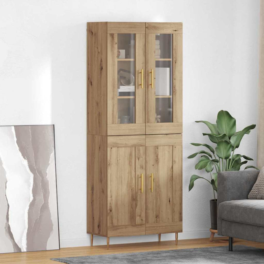 Hoge kast 2 pcs Artisan Eiken 69,5 x 34 x 180 cm Bewerkt hout