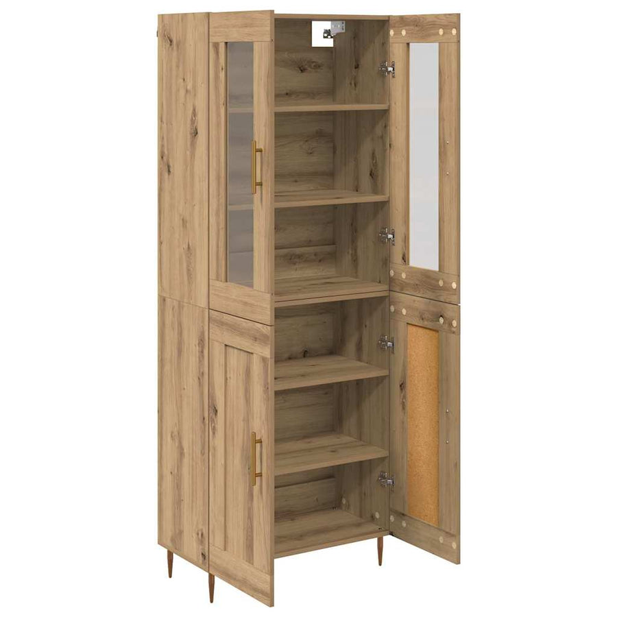 Hoge kast 2 pcs Artisan Eiken 69,5 x 34 x 180 cm Bewerkt hout