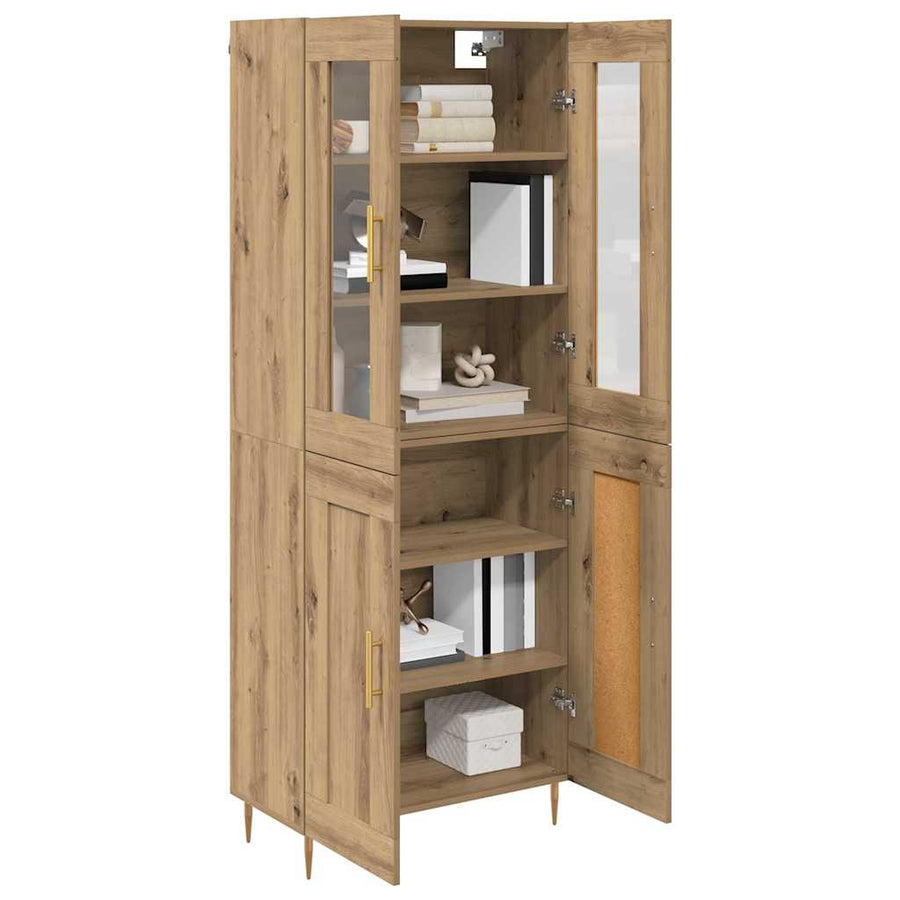 Hoge kast 2 pcs Artisan Eiken 69,5 x 34 x 180 cm Bewerkt hout