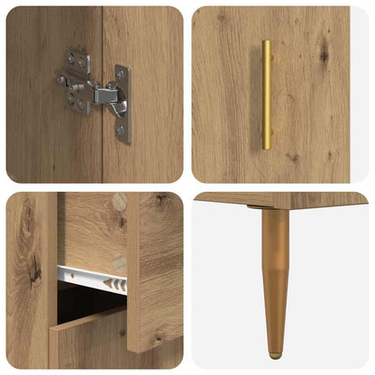 Hoge kast 2 pcs Artisan Eiken 69,5 x 34 x 180 cm Bewerkt hout