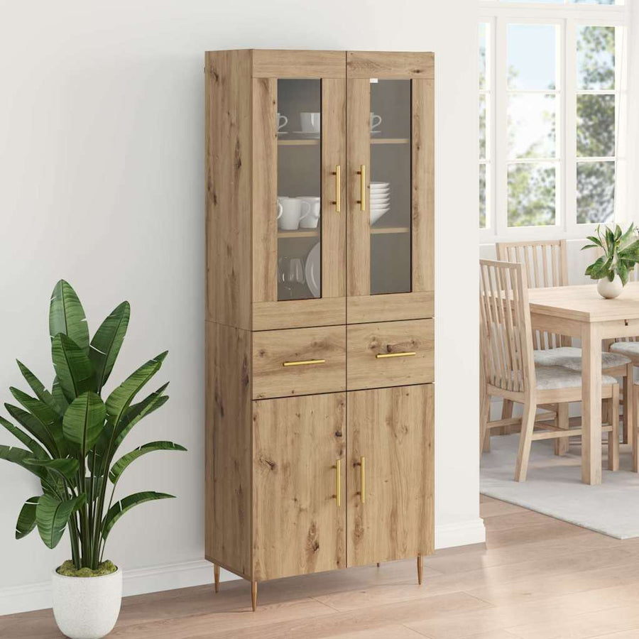 Hoge kast 2 pcs Artisan Eiken 69,5 x 34 x 180 cm Bewerkt hout
