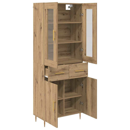 Hoge kast 2 pcs Artisan Eiken 69,5 x 34 x 180 cm Bewerkt hout