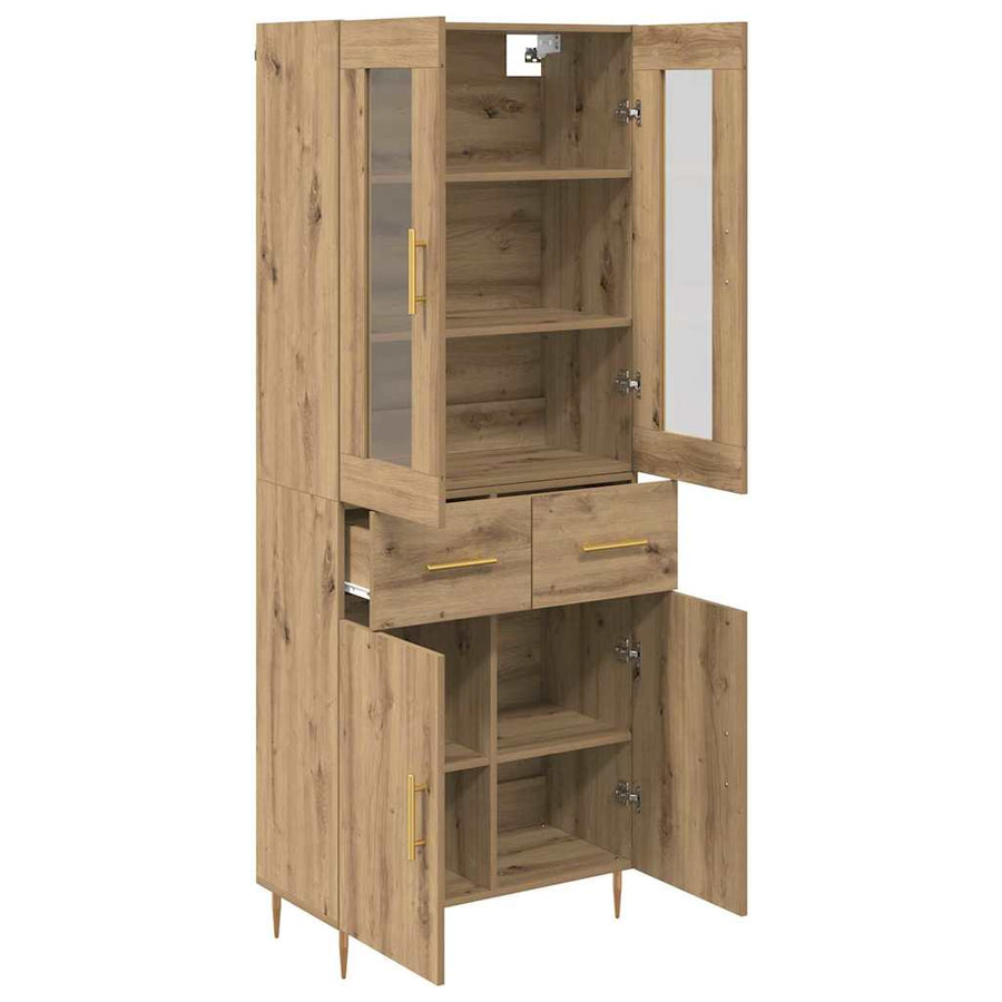 Hoge kast 2 pcs Artisan Eiken 69,5 x 34 x 180 cm Bewerkt hout