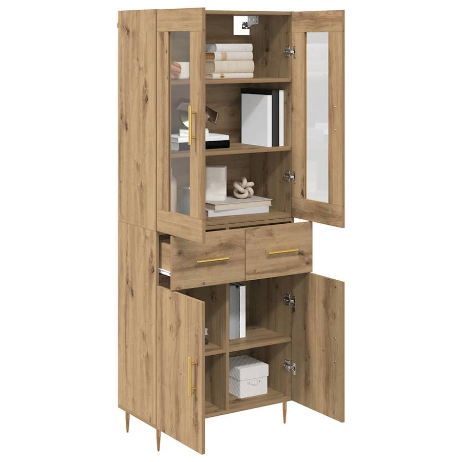 Hoge kast 2 pcs Artisan Eiken 69,5 x 34 x 180 cm Bewerkt hout