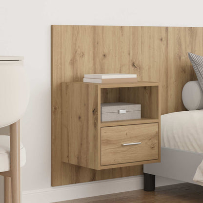 Hoofdbord Met Kast met lade 3 pcs Artisan Eiken Bewerkt hout