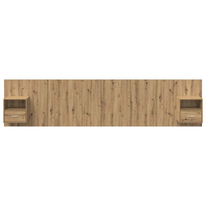 Hoofdbord Met Kast met lade 3 pcs Artisan Eiken Bewerkt hout