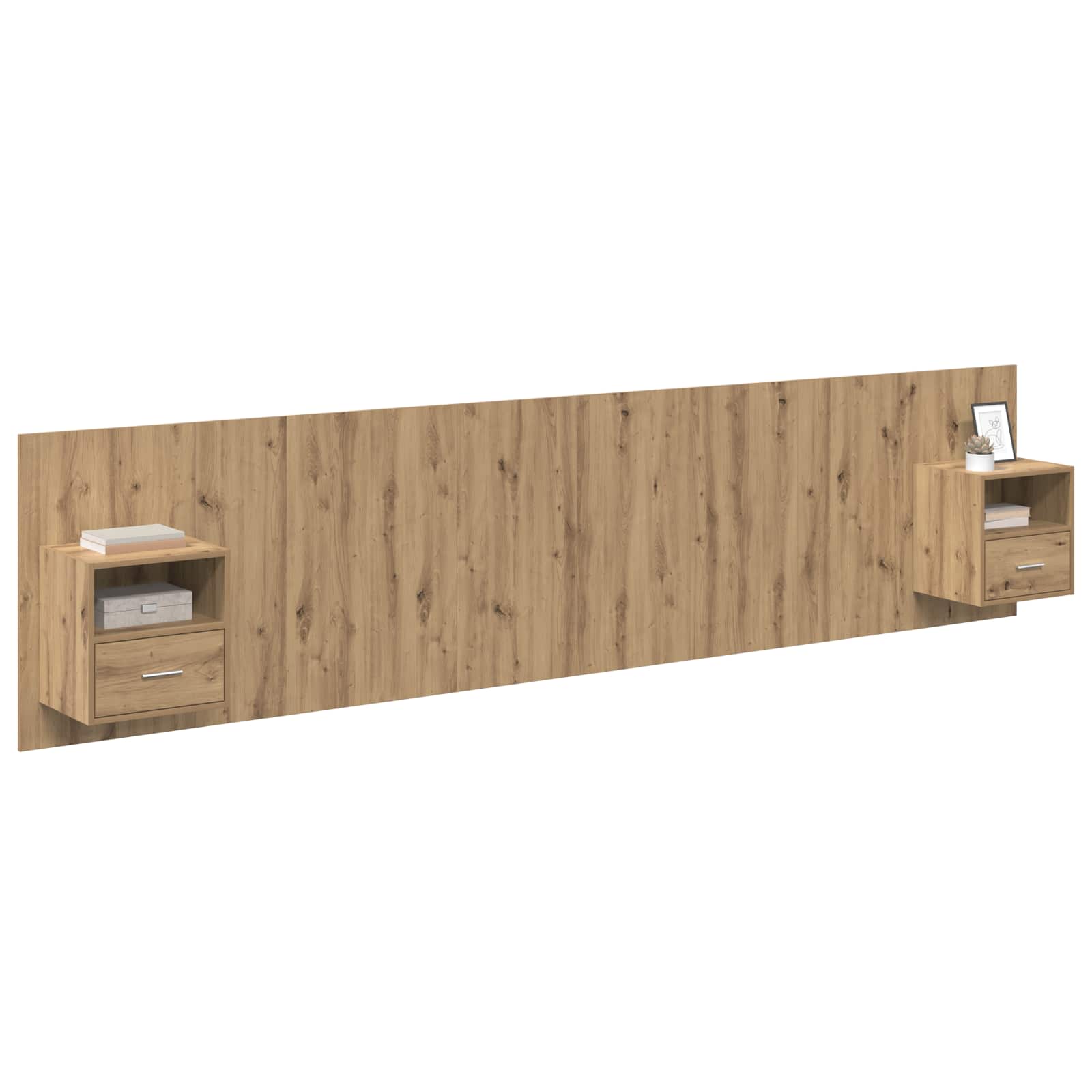 Hoofdbord Met Kast met lade 3 pcs Artisan Eiken Bewerkt hout