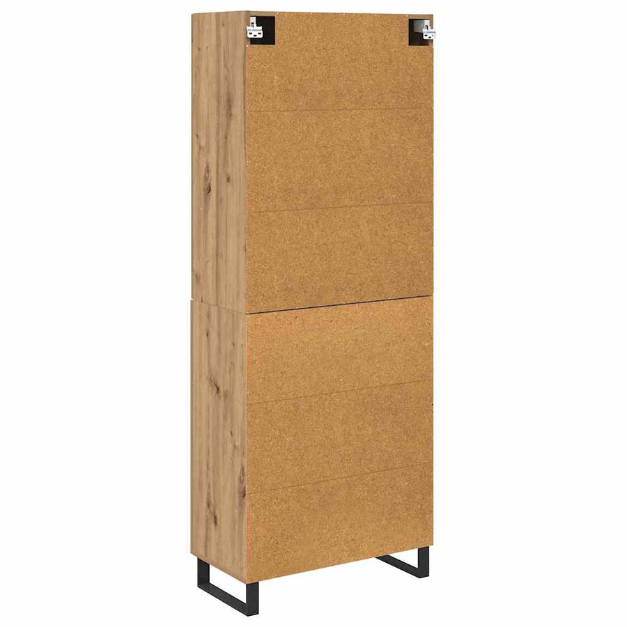 Hoge kast met lade 2 pcs Artisan Eiken Geengineerd Hout en Glas