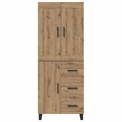 Hoge kast met lade 2 pcs Artisan Eiken Geengineerd Hout en Glas