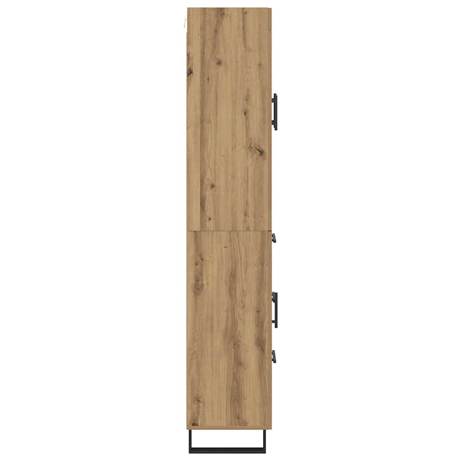 Hoge kast met lade 2 pcs Artisan Eiken Geengineerd Hout en Glas