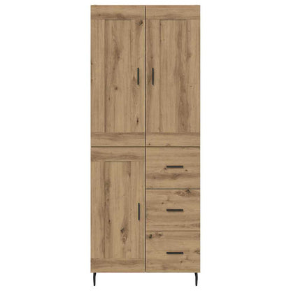 Hoge kast met lade 2 pcs Artisan Eiken Geengineerd Hout en Glas