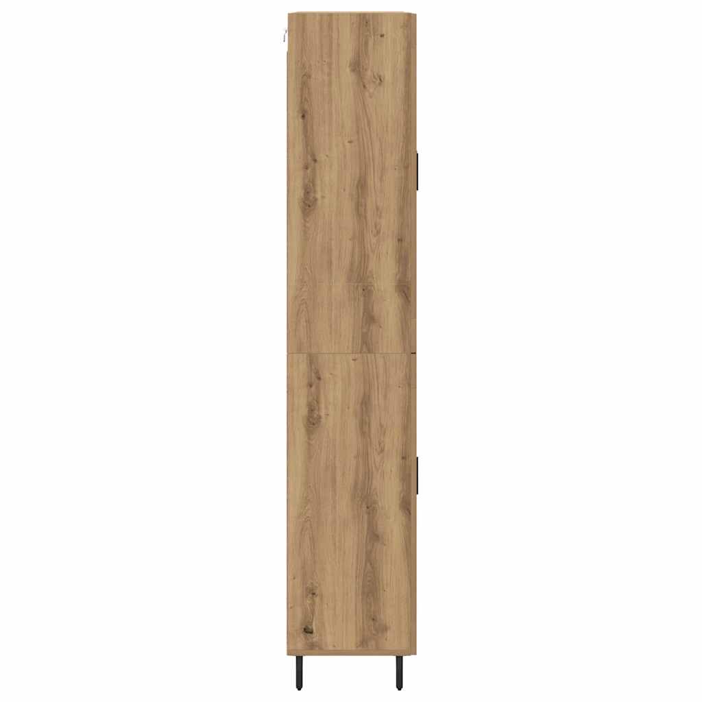Hoge kast met lade 2 pcs Artisan Eiken Geengineerd Hout en Glas