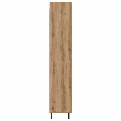 Hoge kast met lade 2 pcs Artisan Eiken Geengineerd Hout en Glas