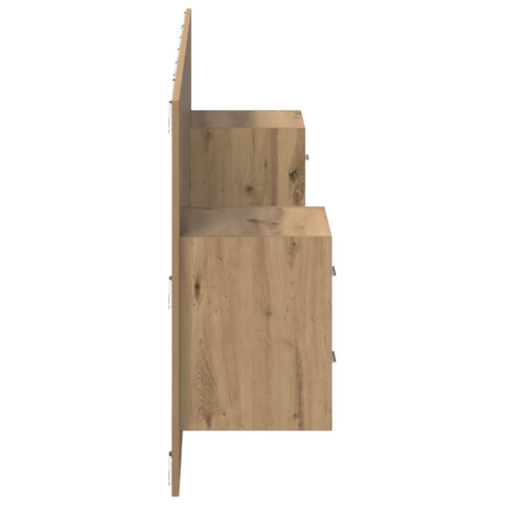 Hoofdbord Met Kast met lade 3 pcs Artisan Eiken Bewerkt hout