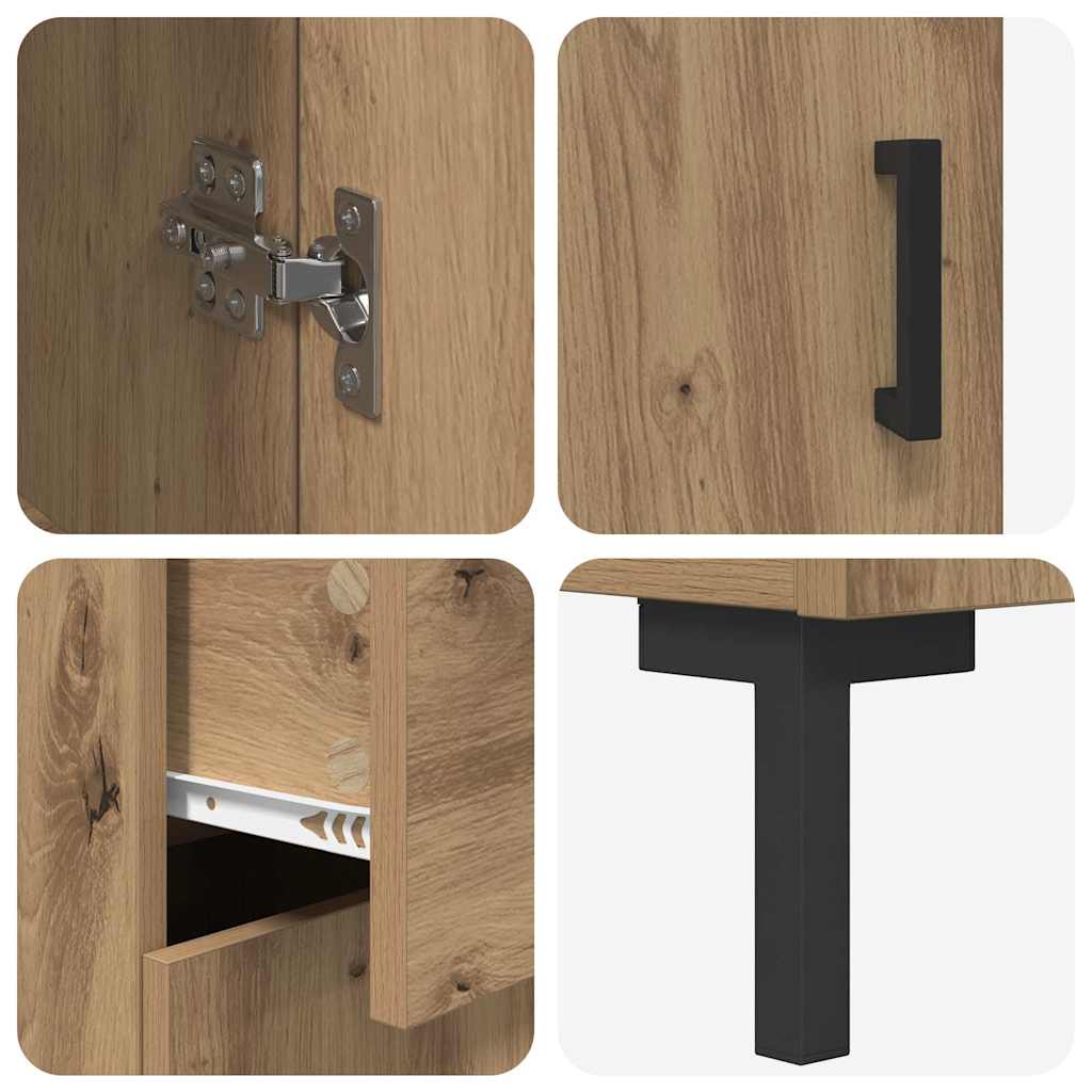 Highboard Artisan Eiken 69,5 x 34 x 180 cm Bewerkt hout