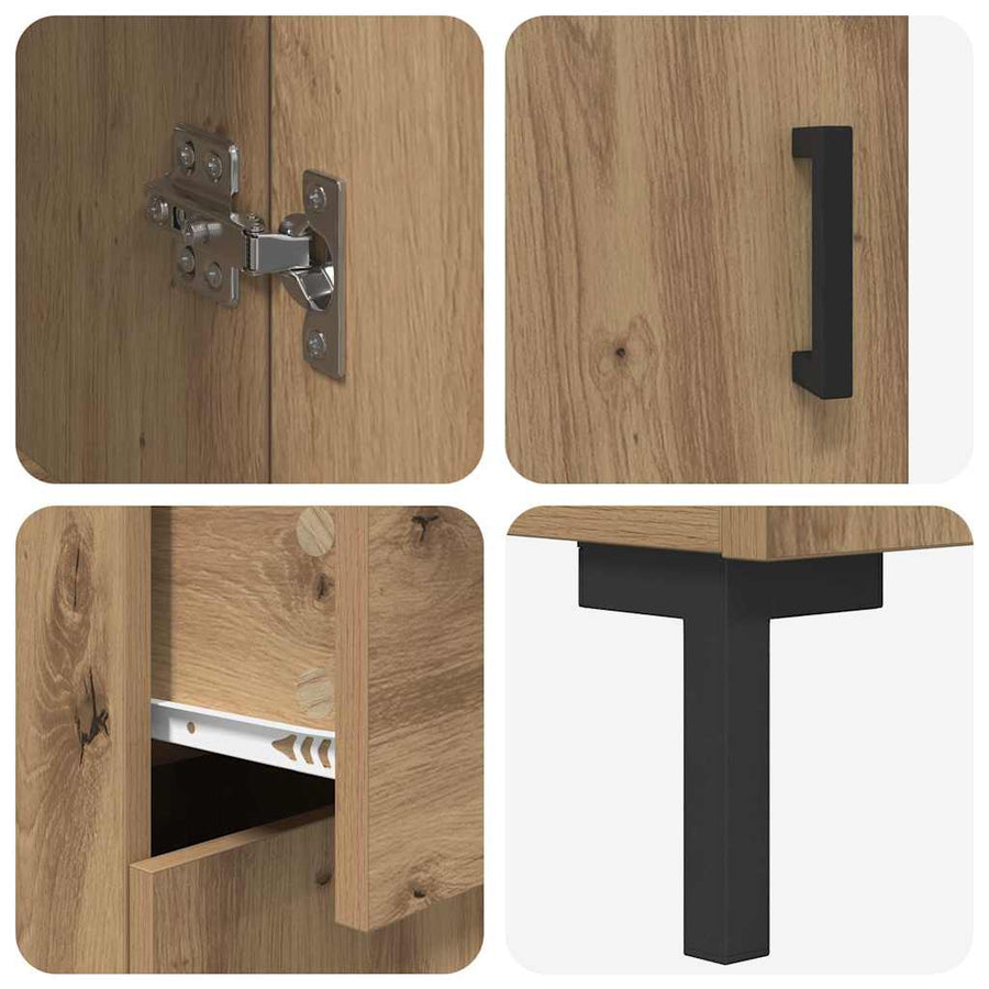 Highboard Artisan Eiken 69,5 x 34 x 180 cm Bewerkt hout
